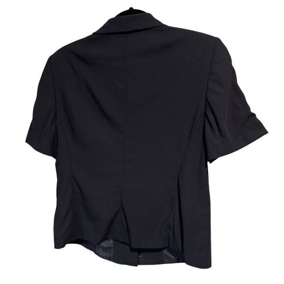 AKRIS Navy Blue Short Sleeve Wool Blazer - Picture 6 of 12